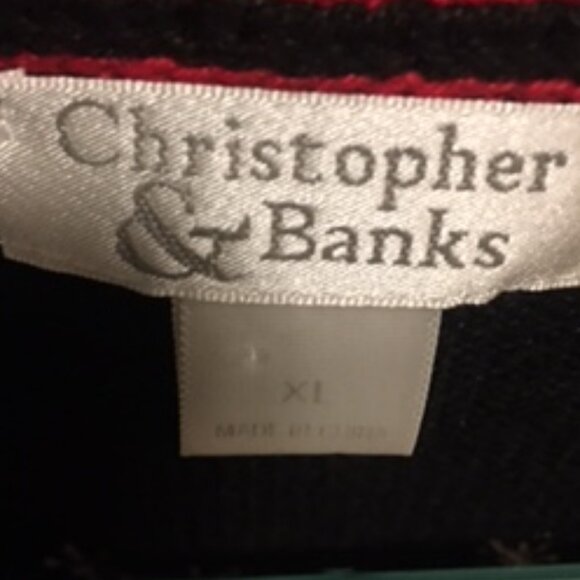 Christopher & Banks Christmas Zip Up Sweater  XL - Picture 3 of 12